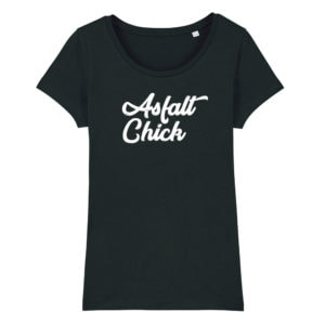 T-shirt dames zwart asfalt chick