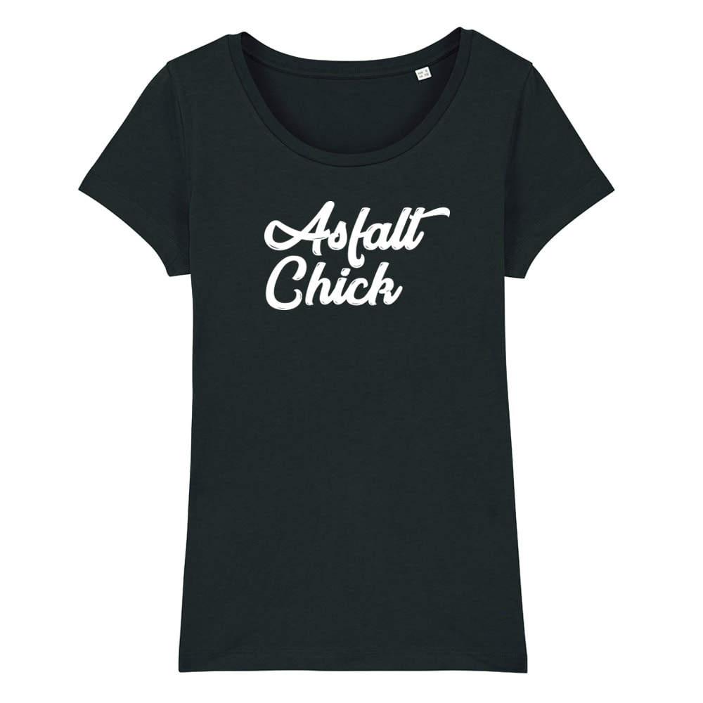 T-shirt dames zwart asfalt chick