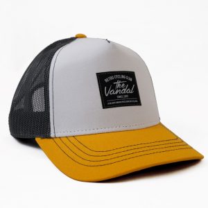 rapper trucker cap yellow gray