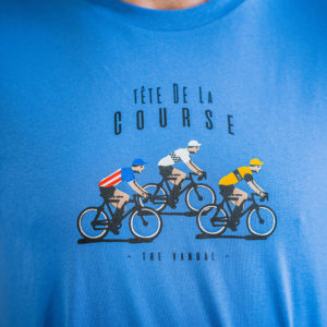 t-shirt tete de la course bleu detail