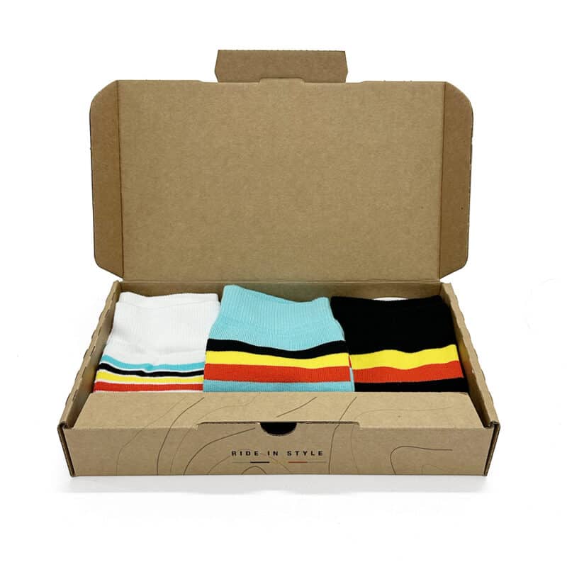 Chaussettes cyclistes belges boîte cadeau