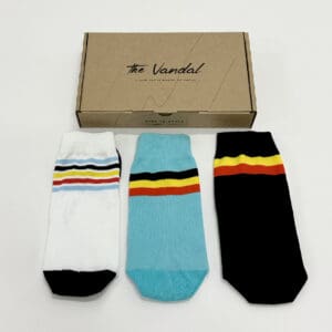 Chaussettes cyclistes belges détail du coffret cadeau