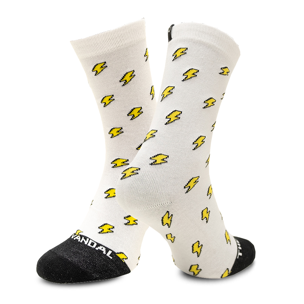 socks cut out lightning white