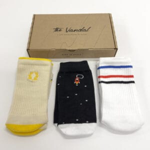 Chaussettes décontractées détail de la boîte cadeau