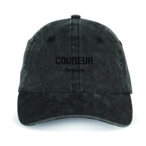 Packshot vintage trucker cap black coureur black