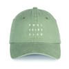 Packshot vintage trucker cap olive CLub white