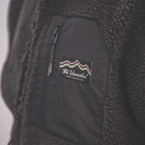 fleece jacket zwart detail