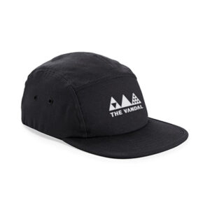 5panel Jockey cap Rubber logo Black