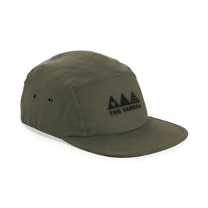 5panel Jockey cap Rubber logo khaki