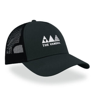 trucker cap Rubber logo Black grey