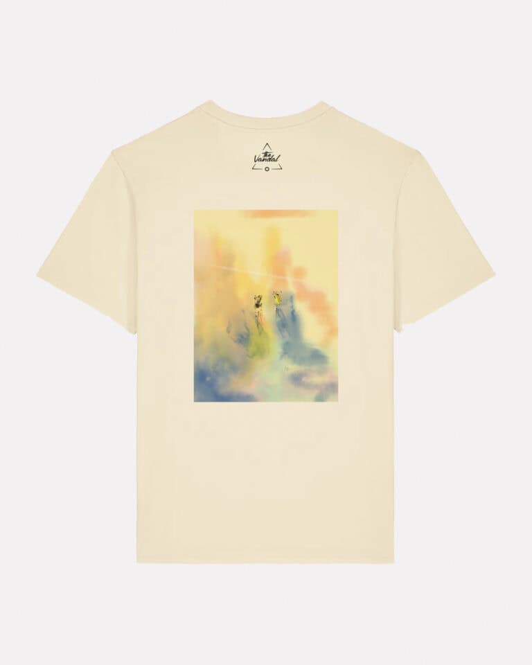 T-Shirt in Gelb-Waschoptik